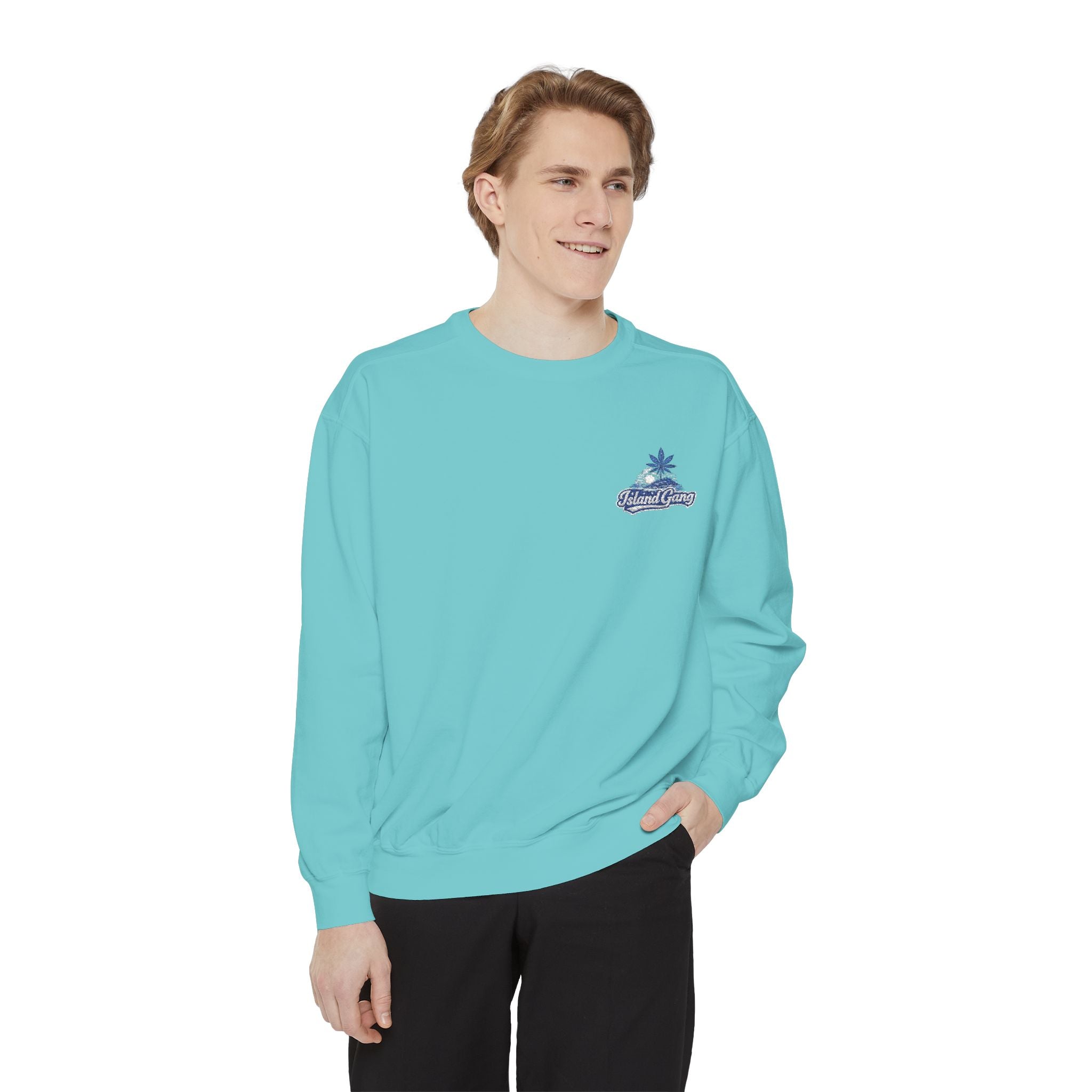 Coral Floral Motorcycle Sweatshirt — 'Ride Wild' Chest Graphic