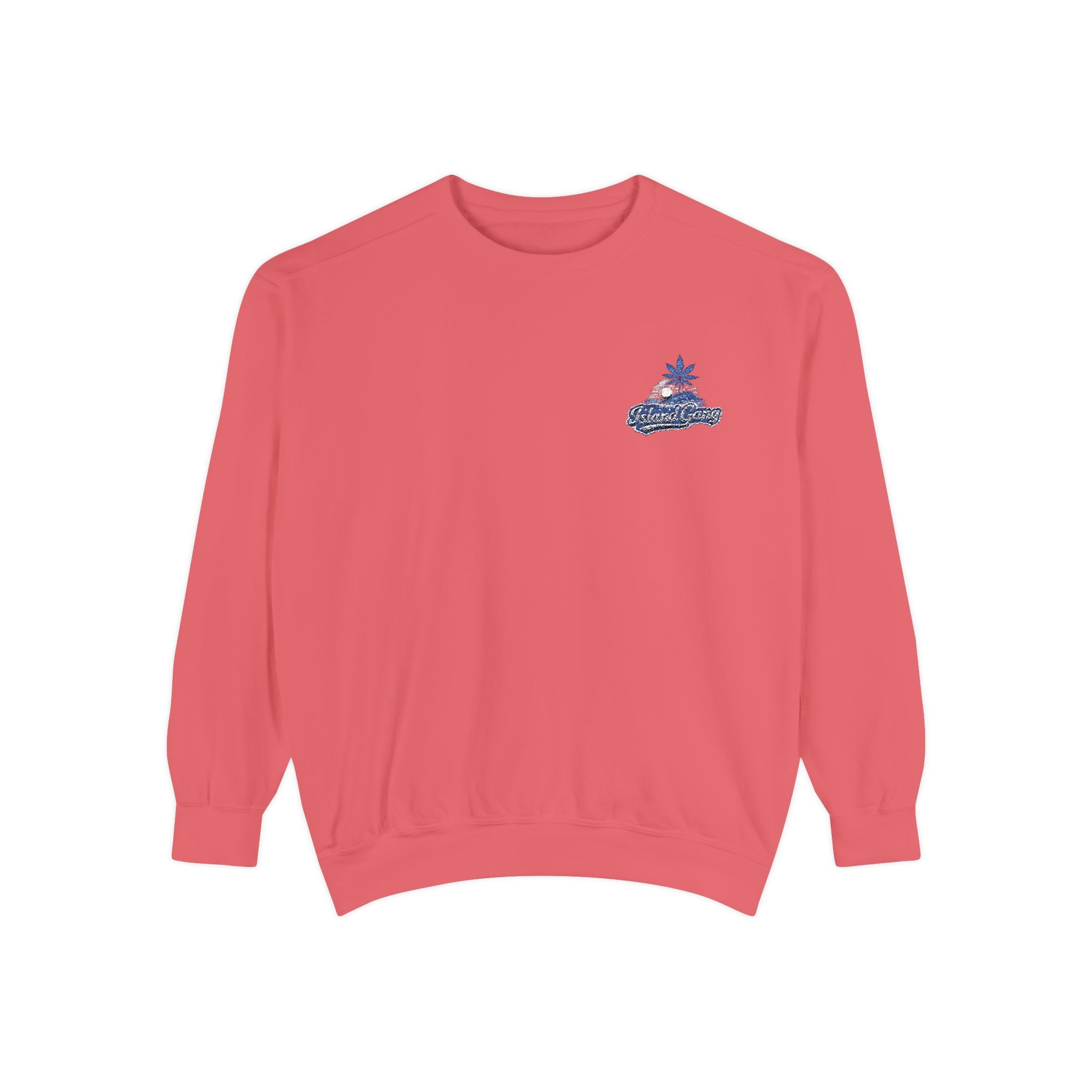 Coral Floral Motorcycle Sweatshirt — 'Ride Wild' Chest Graphic