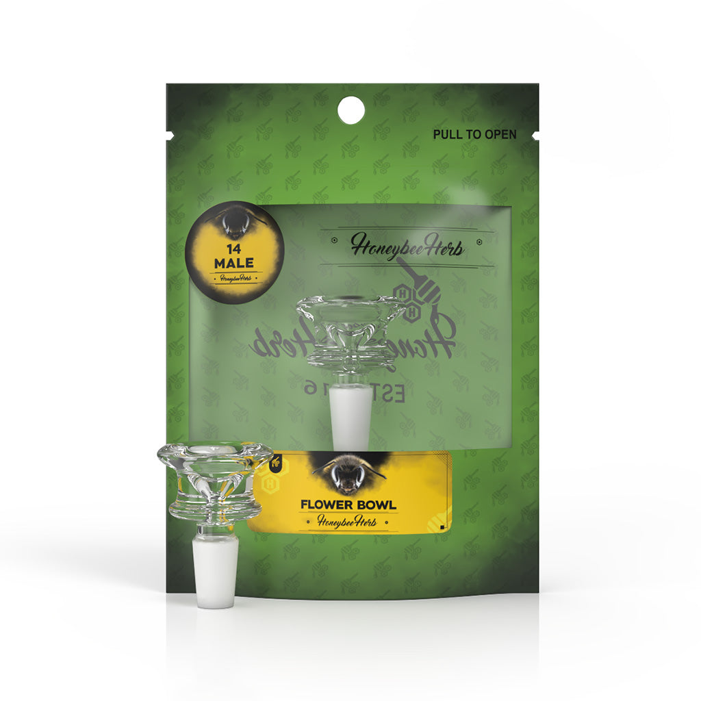 Honeybee Herb Green Line Caldera Bowl Piece - 14mm Male