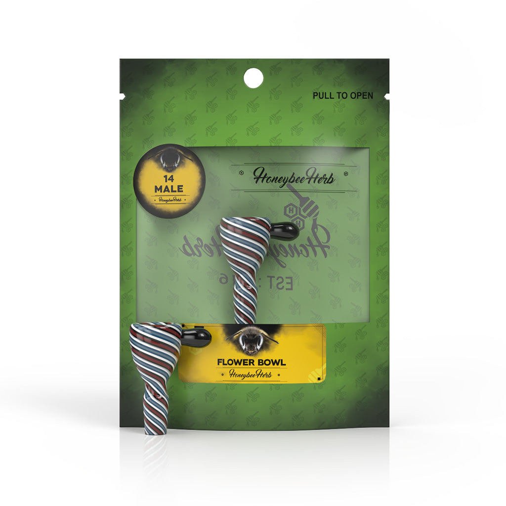 Honeybee Herb Green Line Wig Wag Bowl - 14mm Male