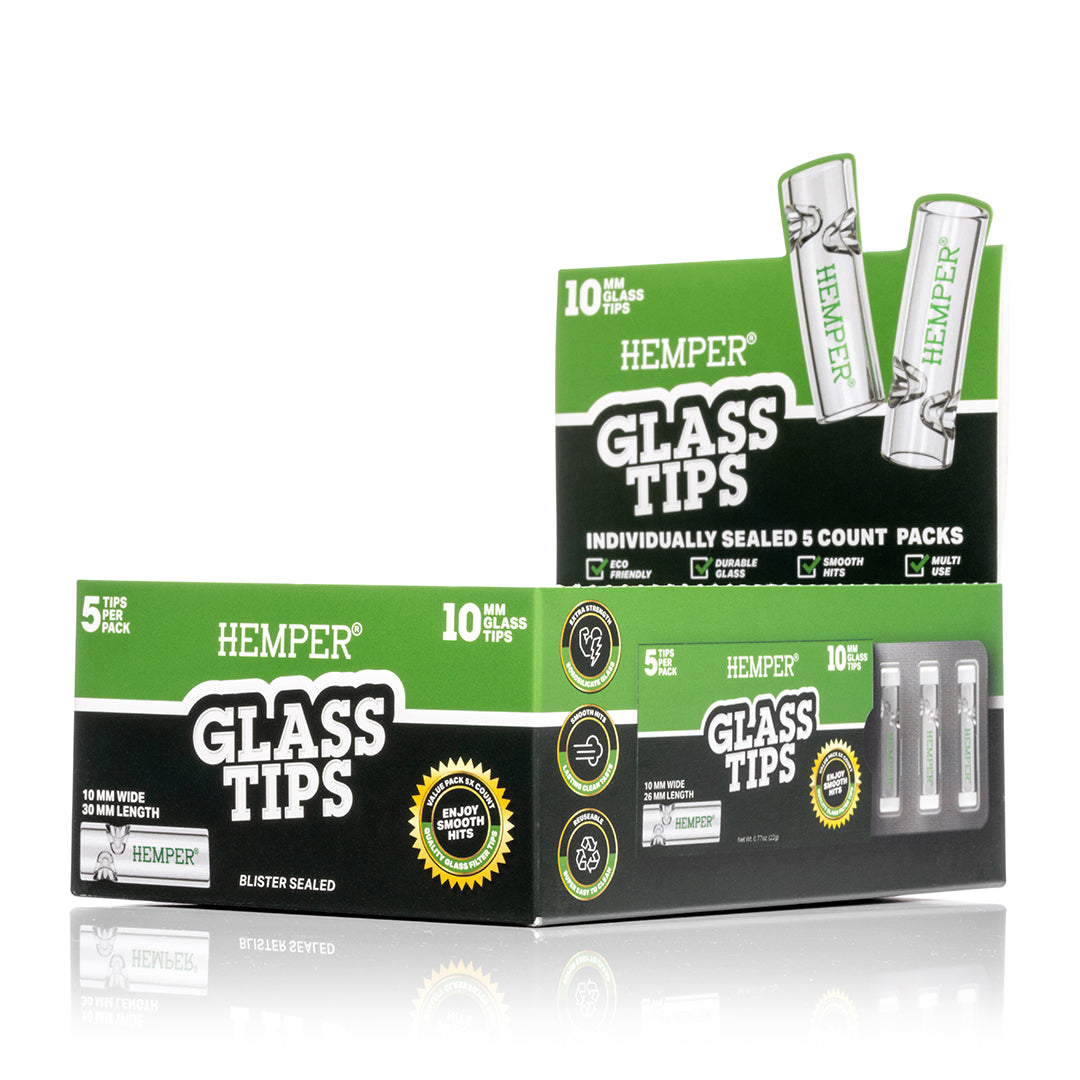 Hemper 5PK Glass Filter Tips 10mm | 10ct Display