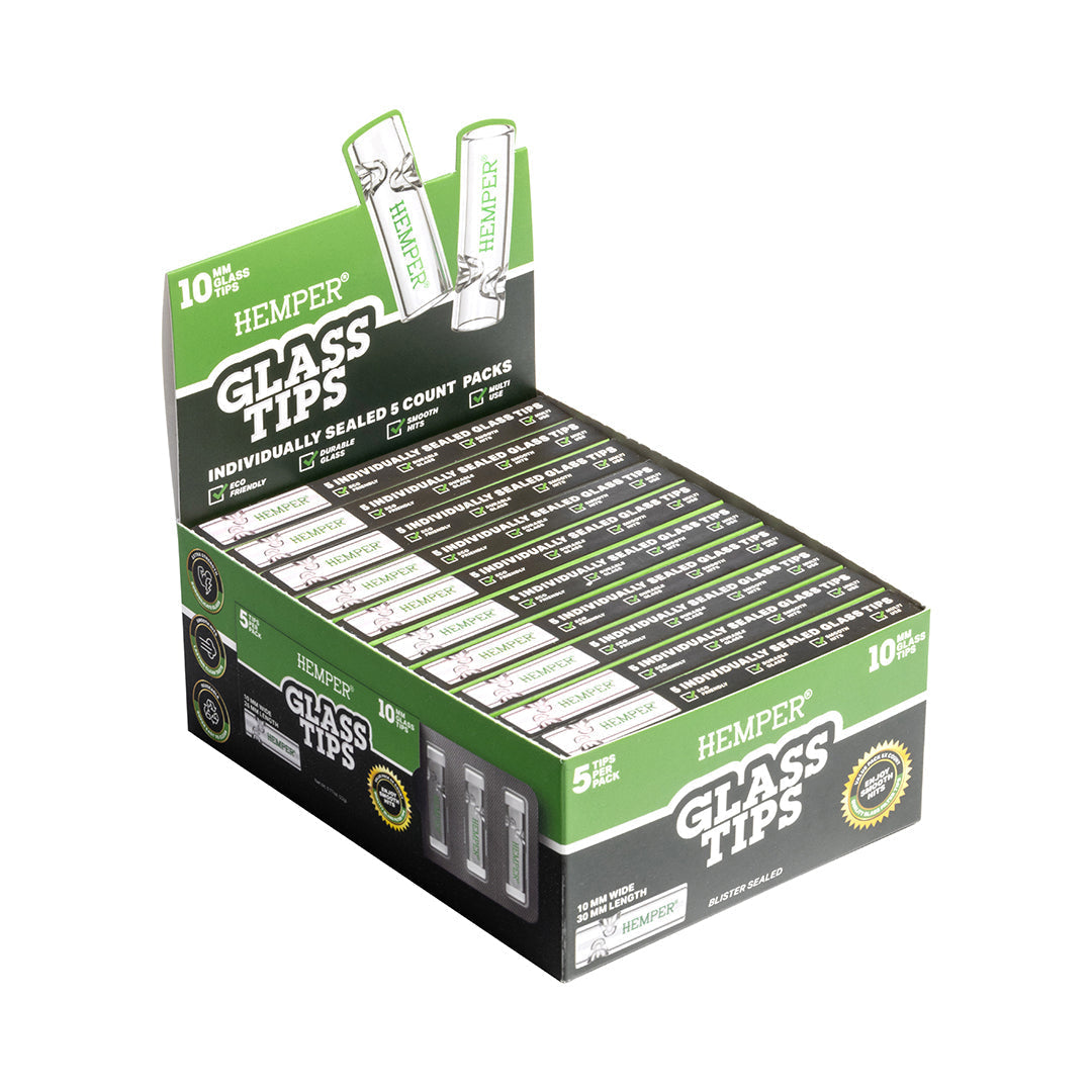 Hemper 5PK Glass Filter Tips 10mm | 10ct Display